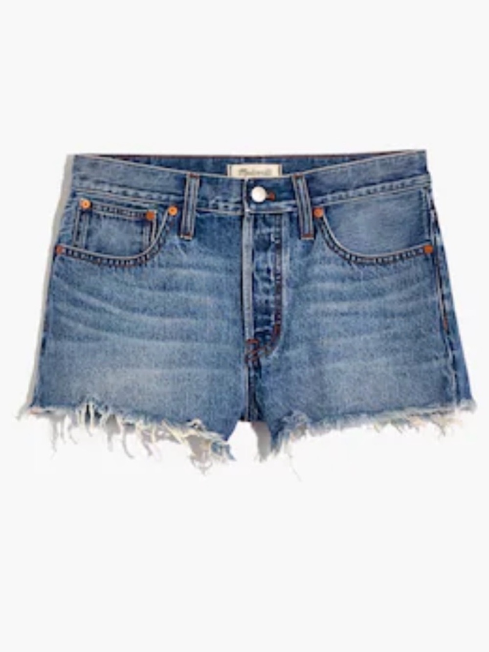 Madewell Relaxed Denim Shorts Raw Hem Size 29 Spring Summer Distressed Beach